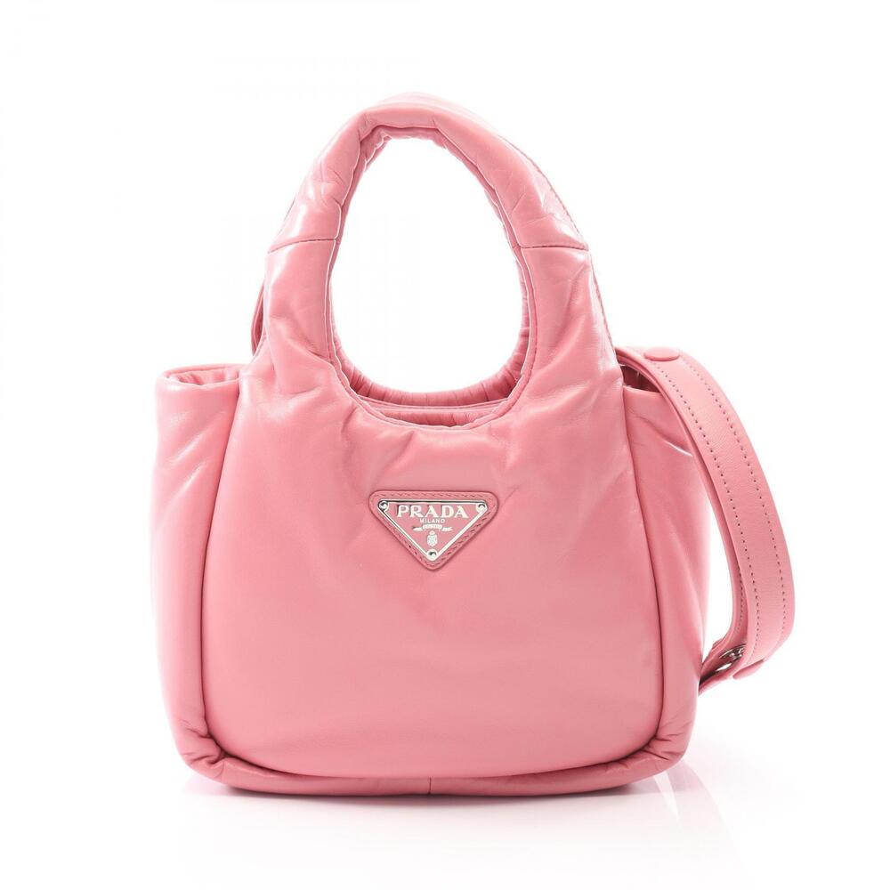 Prada Soft Padded Handbag Leather Pink